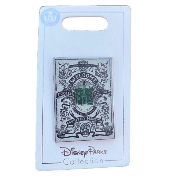 Disney Parks Haunted Mansion Welcome Foolish Mortals Pin - Picture 1 of 5
